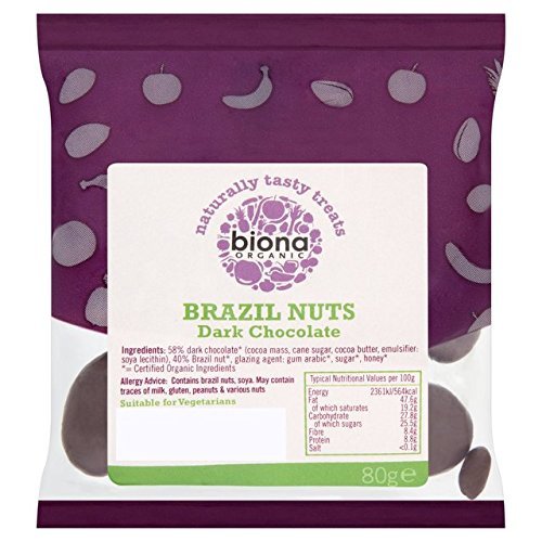 Biona Organic Brazil Nuts Dark Chocolate 80g