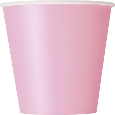 Unique Lovely Pink Solid Paper Cups - 12oz (Pack of 10) - Exquisite Color & Design - Perfect for Any Occasion