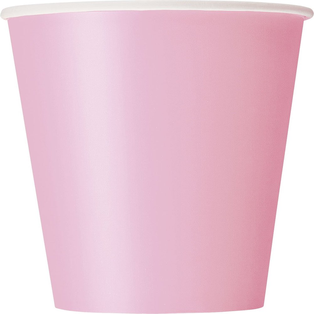 Unique Lovely Pink Solid Paper Cups - 12oz (Pack of 10) - Exquisite Color & Design - Perfect for Any Occasion