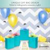 OccasionALL Teal Gift Bags with Handles, Teal Christmas Gift Bags, Medium Blue Gifting Party Supplies for Weddings, Birthdays, Holidays, Shopping, Party Favors, 7.5x9x3.5, 12 Pack view 3