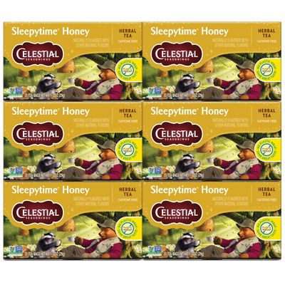 Celestial Seasonings Sleepytime Herbal Tea, Honey, Caffeine Free Sleep Tea, 20 Tea Bags Per Box (Pack of 6)