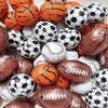 Foiled Sports Balls Premium Solid Milk Chocolate Mixed - Baseballs, Basketballs, Footballs, Soccer Balls - 2 Lb Bag - 166 Pcs view 1