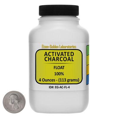 Activated Charcoal [C] 100% ACS Grade Float Powder 4 Oz in a Space-Saver Bottle
