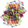 Mini Taster Spoons - Clear Plastic - Blue, Pink, Green, Yellow, Orange - 150 Pack by Outside the Box Papers view 1
