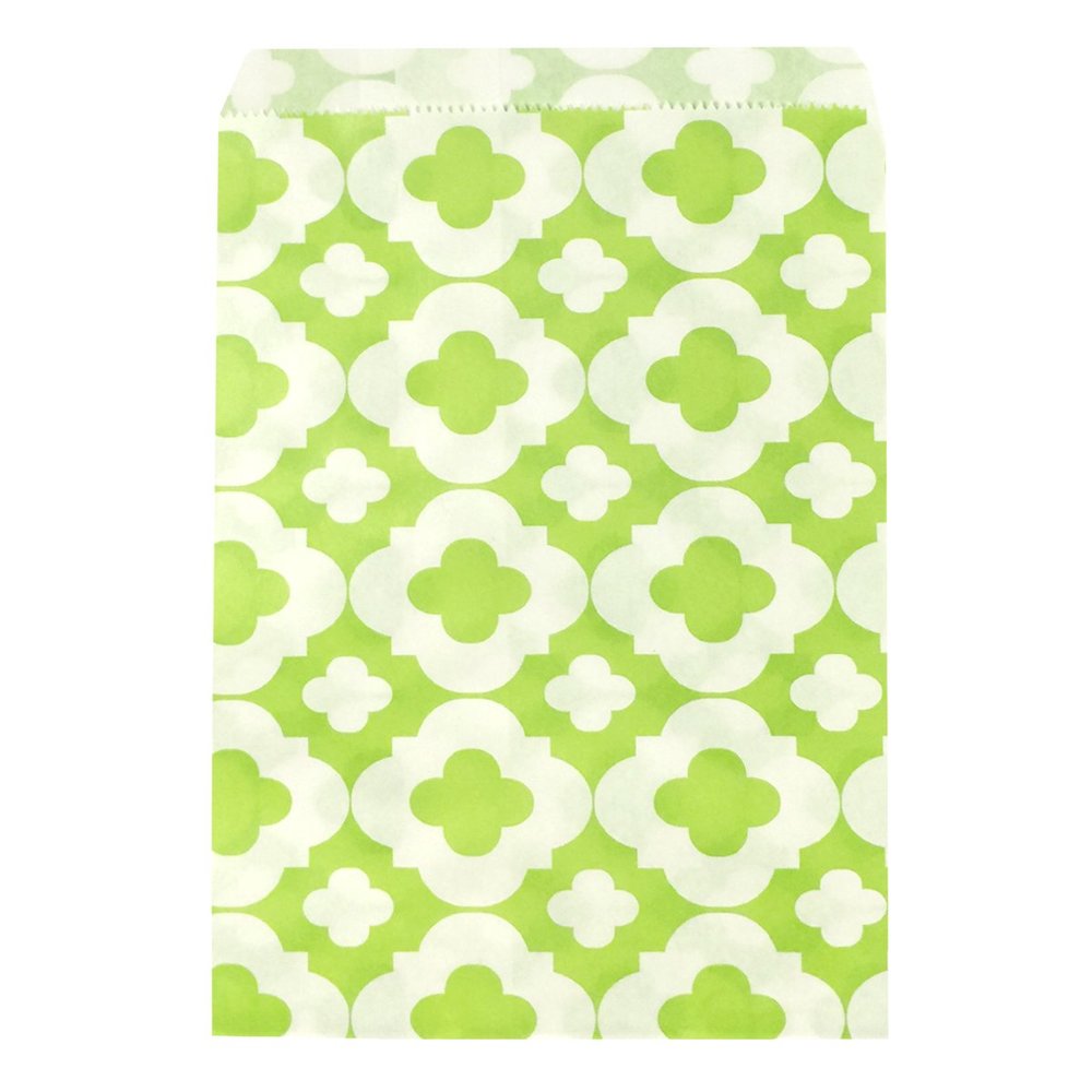 allydrew Clover Party Favor Gift Bags (25 Pieces), Light Green