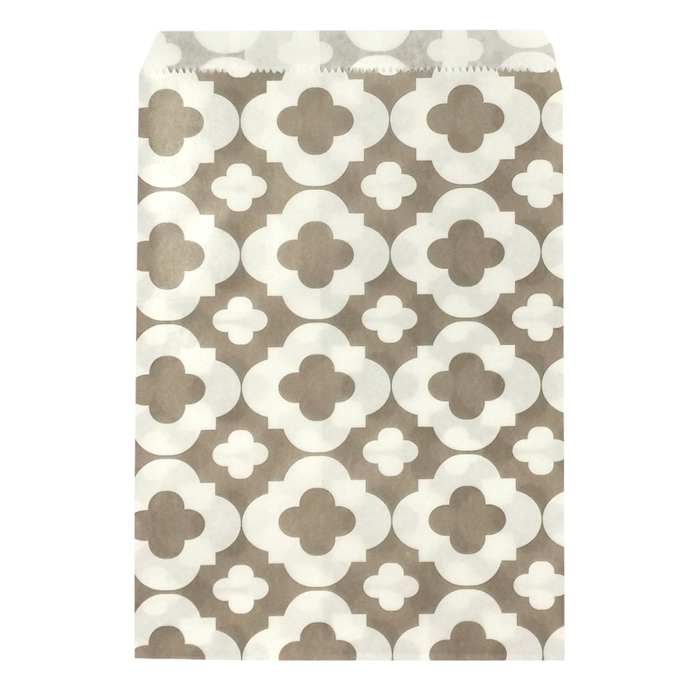 allydrew Clover Party Favor Gift Bags (25 Pieces), Gray