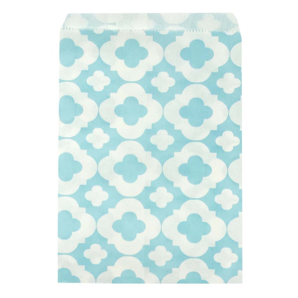 allydrew Clover Party Favor Gift Bags (25 Pieces), Light Blue