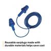 3M E-A-R UltraFit Earplugs 340-4007, Metal Detectable, Corded, Poly Bag, 100 Pair/Carton view 3