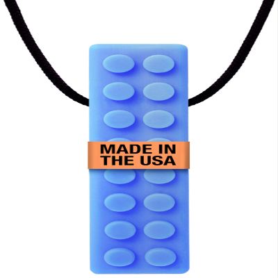 ARK Brick Stick, Chew Necklaces for Sensory Kids and Adults, Oral and Hand Fidget for Autism, ADHD, SPD, Anxiety, Medical-Grade Textured Chew Necklace, XXT, Very Firm, Royal Blue