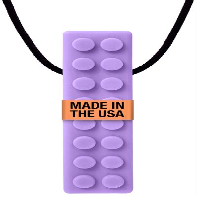 ARK Brick Stick, Chew Necklaces for Sensory Kids and Adults, Oral and Hand Fidget for Autism, ADHD, SPD, Anxiety, Medical-Grade Textured Chew Necklace, XXT, Very Firm, Lavender