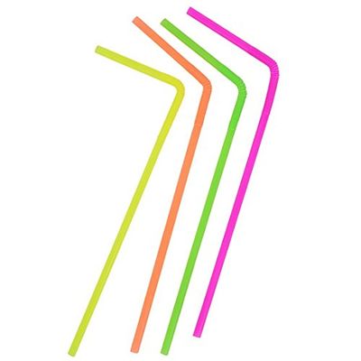 160 Neon Straws with a longer Flex bend