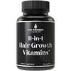11-in-1 Vegan Hair Growth Vitamins for Thinning & Brittle Hair  Advanced Vitamin Complex with 5000mcg Biotin, Pumpkin Seed, Zinc. Supports Thicker, Healthier-Looking Scalp for Women & Men view 1