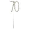 4 x 2.5 in Number 70 Numeral diamante rhinestone Cake topper Pick for Age 70 birthday 70th anniversary diamond wedding parties view 1