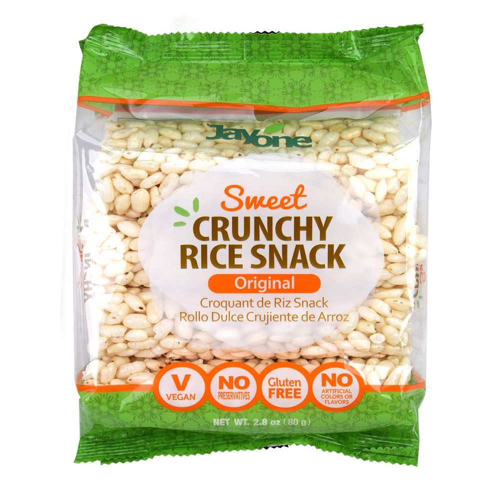 Jayone Sweet Crunchy Rice Snack, Original, No Preservatives, Gluten Free, 2.8 Ounces (Pack of 6)