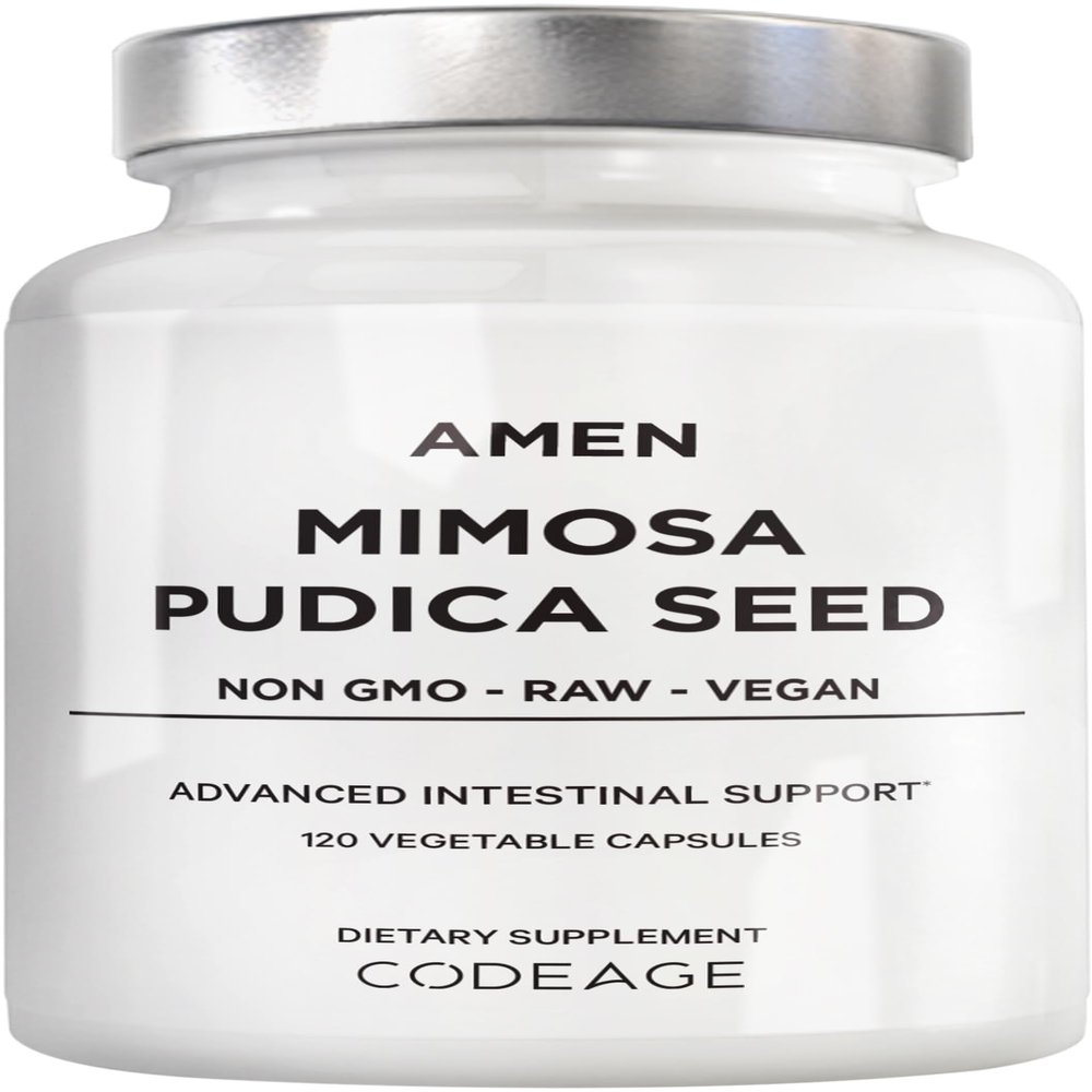 Amen Organic Mimosa Pudica Seeds Capsules, 2 Month Supply, Vegan Mimosa Pudica Seed Plant Supplement - Mimosine Sensitive Plant Pills - Fat Soluble Dietary Supplement - Non-GMO & Vegan - 120 Capsules
