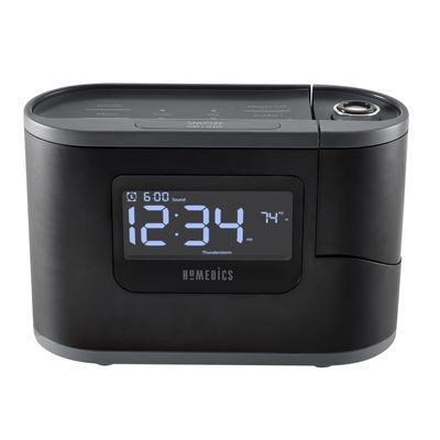 HoMedics SoundSleep Recharged Alarm Clock & White Noise Sound Machine, 6-in-1 Projection Alarm Clock and Sleep Sound Machine, 8 Nature Sounds and Indoor Temperature Sensor, Auto-Off Timer