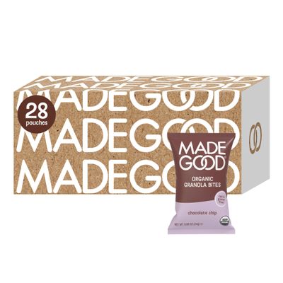 MadeGood Chocolate Chip Granola Bites, 28 Count, Organic and Delicious Snacks