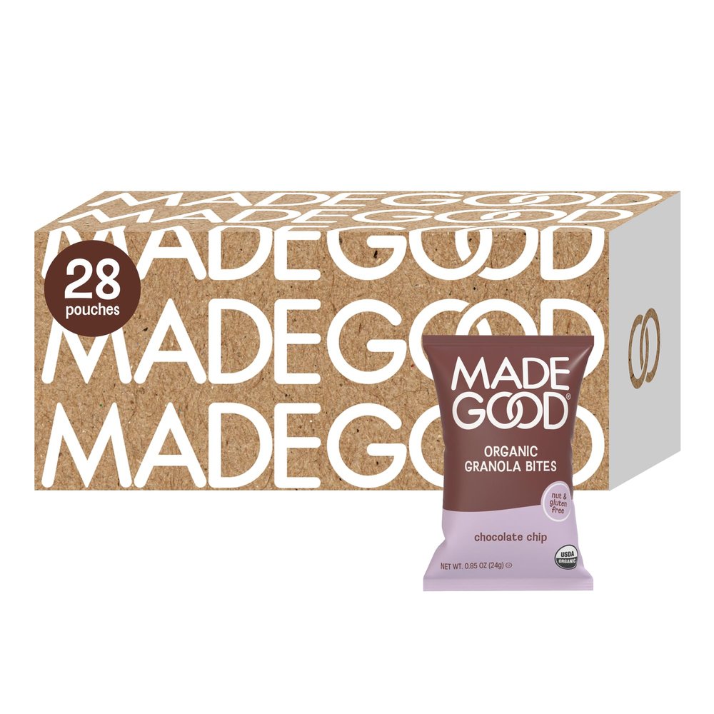 MadeGood Chocolate Chip Granola Bites, 28 Count, Organic and Delicious Snacks