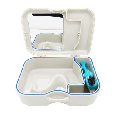 2pcs Denture Dental Orthodontic Mouthguard Retainer Case Box with Mirror Brush