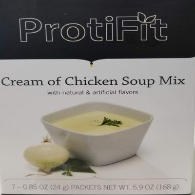 Proti Fit - High Protein Diet Soup - Cream of Chicken - 15g Protein - Low Calorie (80 Calories) - Low Carb - Low Sugar - Low Fat - Gluten Free (7/Box) - Appetite Suppressant - For Hunger Control