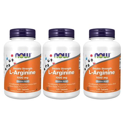 Now Foods L-Arginine 1000mg, 120 Tablets (Pack of 3)