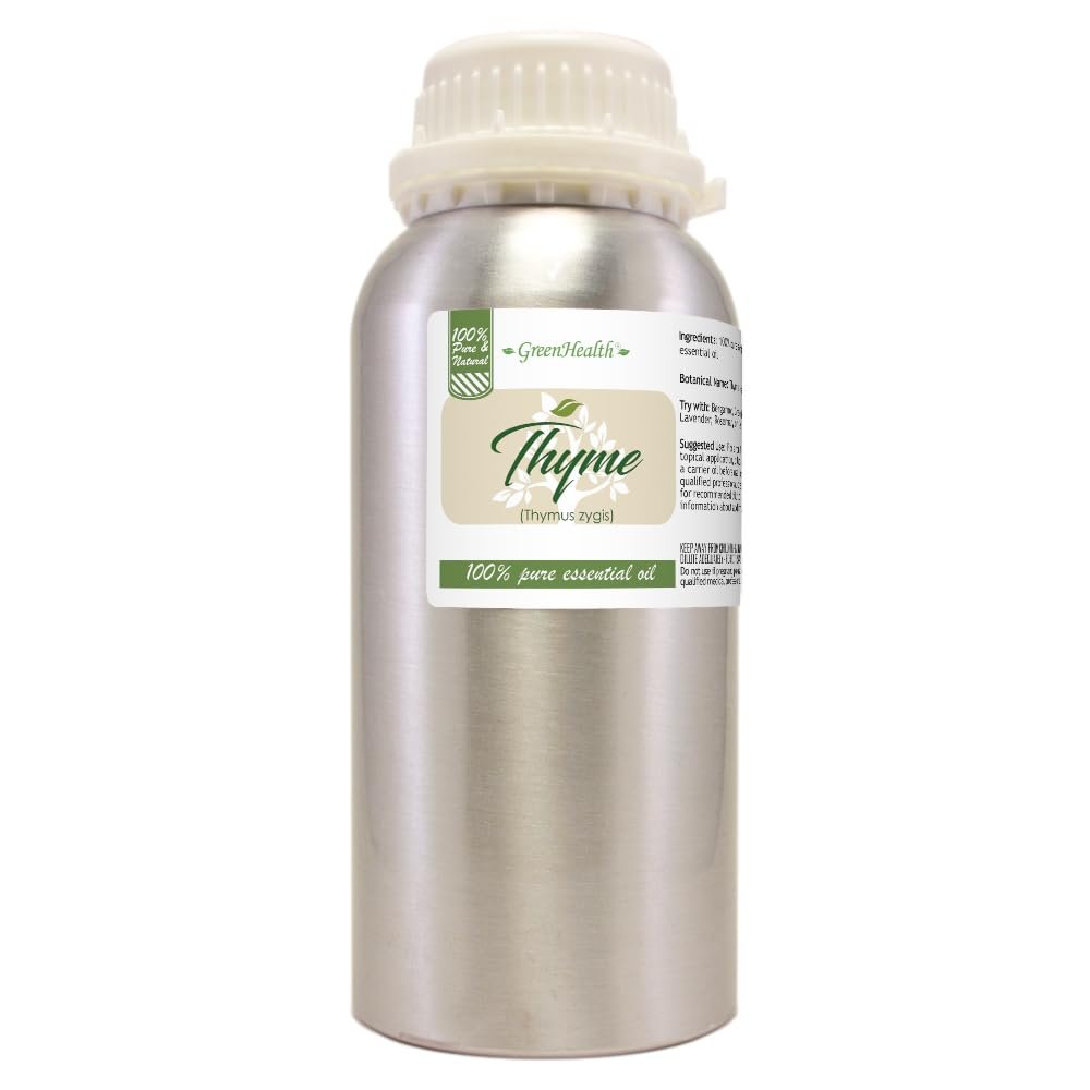 16 fl oz - Thyme Essential Oil - 100% Essential Oil - Aluminum Bottle - GreenHealth