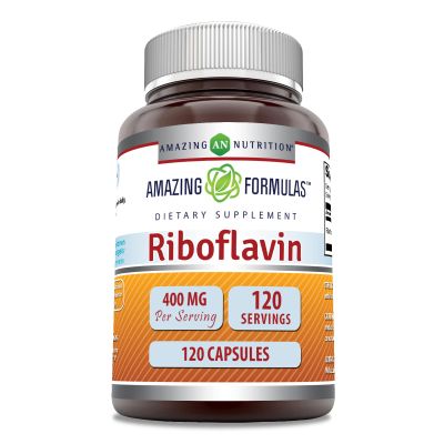 Amazing Formulas Riboflavin 400mg 120 Capsules Dietary Supplement | Non-GMO | Gluten Free | Made in USA