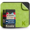 Koala Lens Cleaning Cloth | Japanese Microfiber | Glasses Cleaning Cloths | Eyeglass Lens Cleaner | Eyeglasses, Camera, VR/AR Headset, and Screen Cleaner | Black & Green (Pack of 6) view 1
