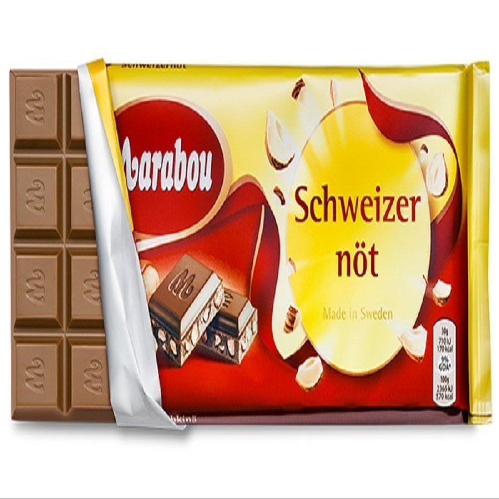 10 Bars x 200g of Marabou Schweizernt - Chopped Hazelnuts - Original - Swedish - Milk Chocolate