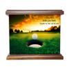 Cremation Urn, Wood Funeral Urn, Golf Wooden Urn with Personalized Engraving, Golfing view 2