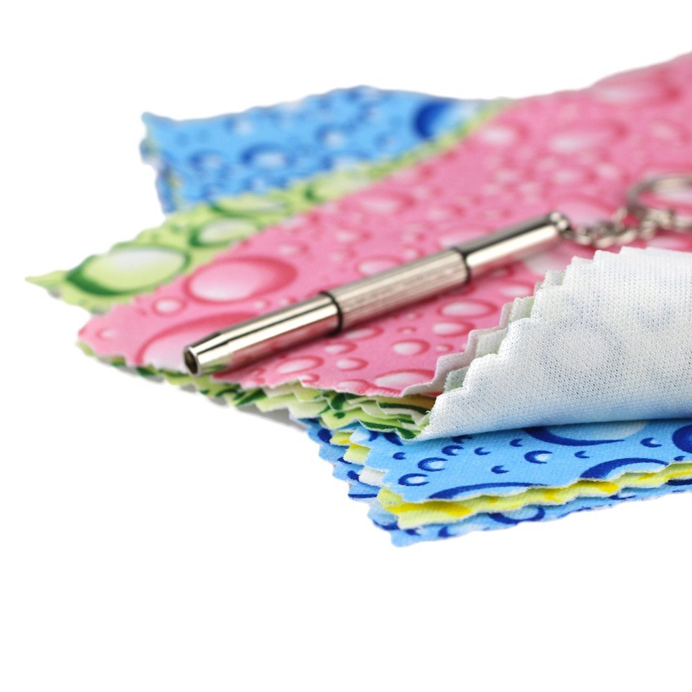 30pcs Microfiber Cloth Water Drop Design for Glasses, iPhone, ipad, Screens, Camera Lens, CD, TV Glasses Cleaning + 1 Screw Driver