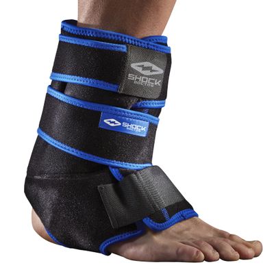 Shock Doctor Ice Recovery Compression Ankle Wrap, Black, Small/Medium