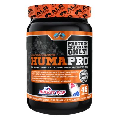 ALR Industries Humapro | Amino Acids Protein Matrix for Humans | 99% Utilization for Lean Muscle | Vegan, Gluten Free | 334g / 45 Servings (Rocket Pop)