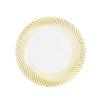 Party Essentials 70-Count Hard Plastic 6" Divine Dinnerware China Dessert/Appetizer Swirl Rim Disposable Plates, White/Gold view 1