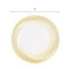 Party Essentials 70-Count Hard Plastic 6" Divine Dinnerware China Dessert/Appetizer Swirl Rim Disposable Plates, White/Gold view 2