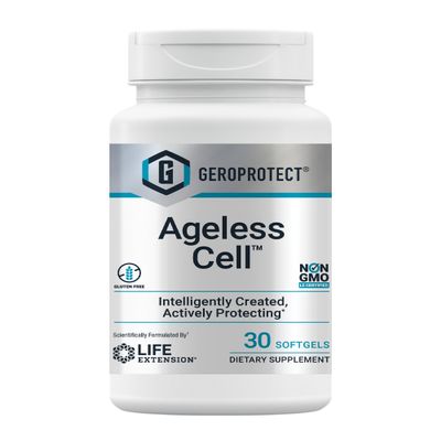 Life Extension GEROPROTECT Ageless Cell, Cellular Health, Healthy Aging, Vitamin E, N-Acetyl-L-cysteine, Green Tea Extract, myricetin, Gluten Free, Non-GMO, 30 softgels
