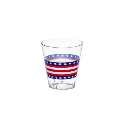 40-Count Printed Hard Plastic 2-Ounce Shot Glasses, Stars and Stripes