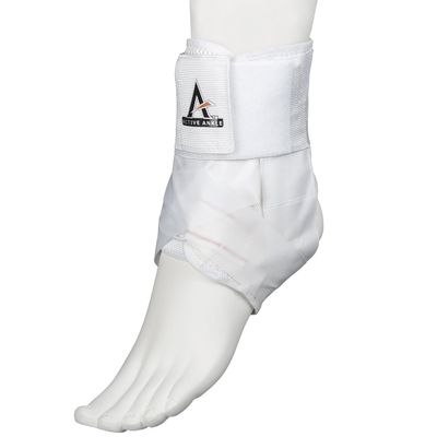 Active Ankle AS1 Pro Lace Up Ankle Brace, White Ankle Support with Laces for Men & Women, Protection & Sprain Support for Volleyball, Rugby, Basketball, Low Profile, White, X-Large