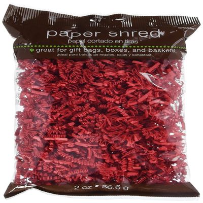 Amscan Festive Solid Color Paper Shreds & Strands Party Supply, Red (Value 4-Oz)