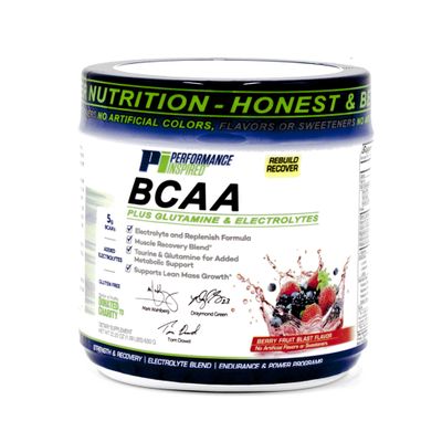 Performance Inspired Nutrition BCAA Powder 5G BCAA with Electrolytes, Taurine & Glutamine All-Natural & Clean Muscle Recovery & Repair Berry Fruit Blast 1.39 lb