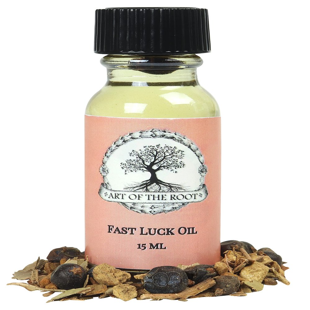 Fast Luck Oil 1/2 oz | Handmade with Herbs & Essential Oils | Money Drawing, Good Fortune & Success Rituals | Hoodoo Voodoo Wiccan Pagan Conjure
