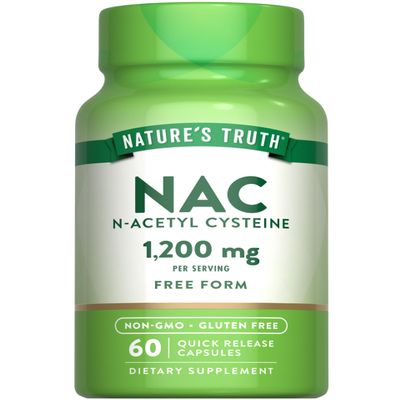 Nature's Truth NAC Supplement | 1200mg | 60 Capsules | N Acetyl Cysteine | Free Form Amino Acid | Non-GMO and Gluten Free Supplement