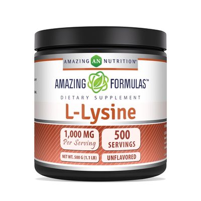 Amazing Formulas L-Lysine Amino Acid Vitamin Supplement (Non-GMO, Gluten Free) - Immune Support, Respiratory Health & More (Powder, 500 Grams)
