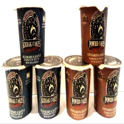 Kodiak Cakes Unleashed, Flapjack on the Go' COMBO PACK: 3 Cups of BLUEBERRY & MAPLE, 3 Cups of CINNAMON & MAPLE + BONUS 3 oz Maple Syrup, 6 Individual 2.25 oz Cups
