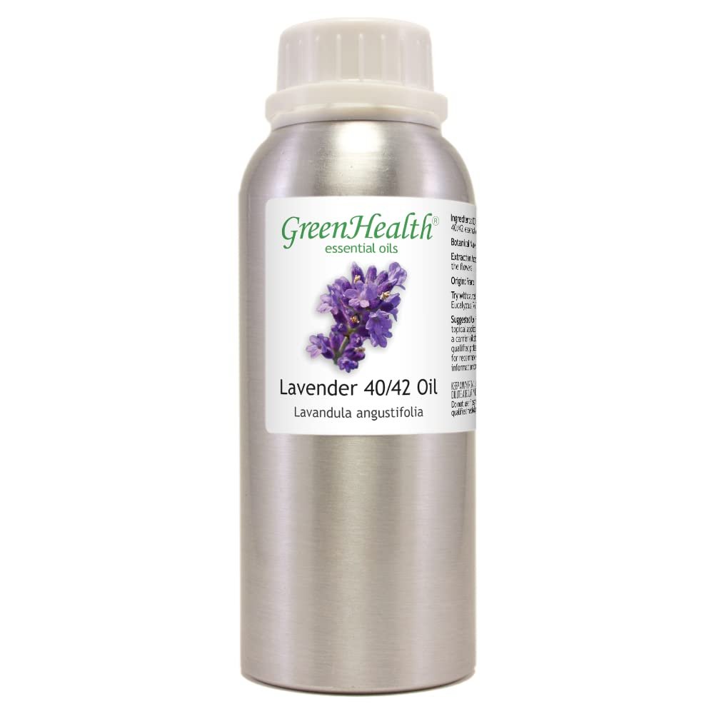 Lavender 40/42 Essential Oil 8 fl oz (237 ml) Aluminum Bottle w/Plug Cap 100% Pure Essential Oil GreenHealth