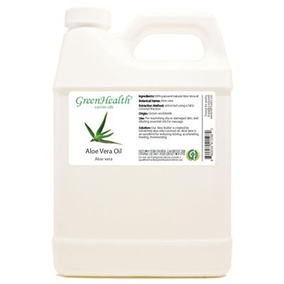 Aloe Vera Oil 32 fl oz | Bulk Carrier Oil for Skin, Hair & Massage | Natural Moisturizer for Aromatherapy, DIY Skincare & Body Care | Packaged in White Plastic Jug