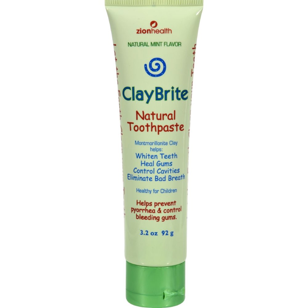 Zion Health ClayBrite Natural Toothpaste - Natural Mint - Healthy for Children - 3.2 oz (Pack of 2)
