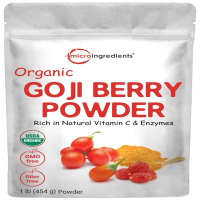Organic Goji Powder, 16 Ounces | 100% Natural Fruit Source | Freeze-Dried Berries | Sulfate & Additive Free | Great Flavor for Drinks, Snacks, & Beverages | Non-GMO & Vegan