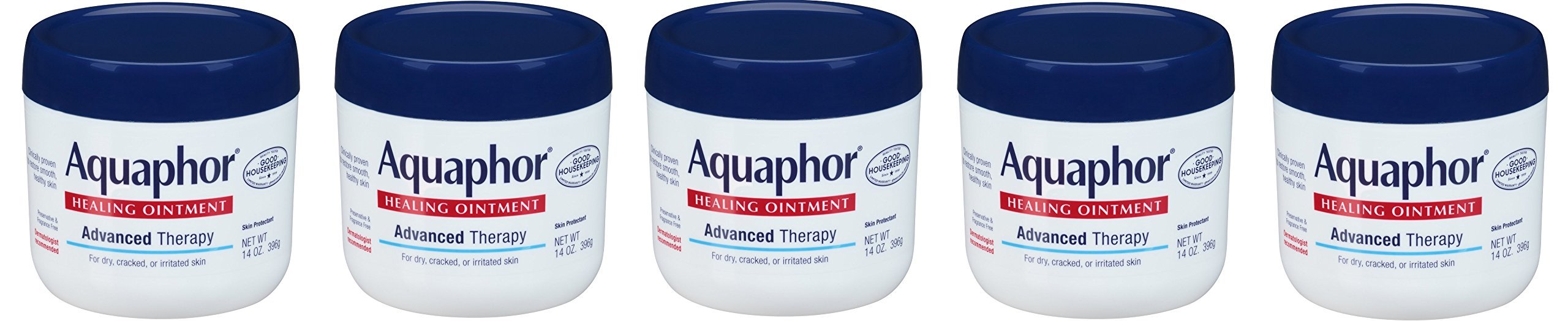 Aquaphor Advanced Therapy Healing Ointment aDsZea Skin Protectant, 5 Pack (14 Ounce)