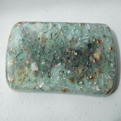 1 Pearl Green Small Charging Plate Cell Phone/Bed Charging Crystal Orgone Generator Energy Accumulator 528Hz/7.83Hz/Advance Harmonics Many Beautiful Ingredients and Colors!! (Pearl Green)